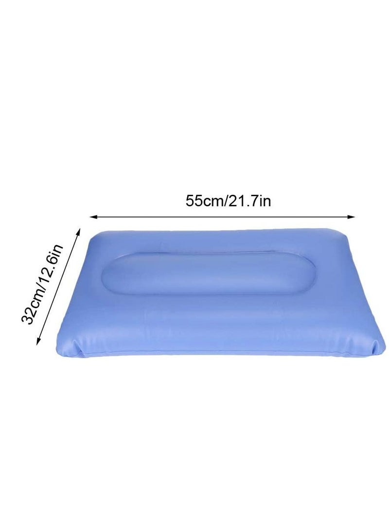 Inflatable Pillow Portable Washable Squared Smooth Surface Air Pillow Anti Bedsore Cushion Thickening Inflatable Cushion for Camping Sleeping Backpacking Hiking Traveling Elder Bedridden