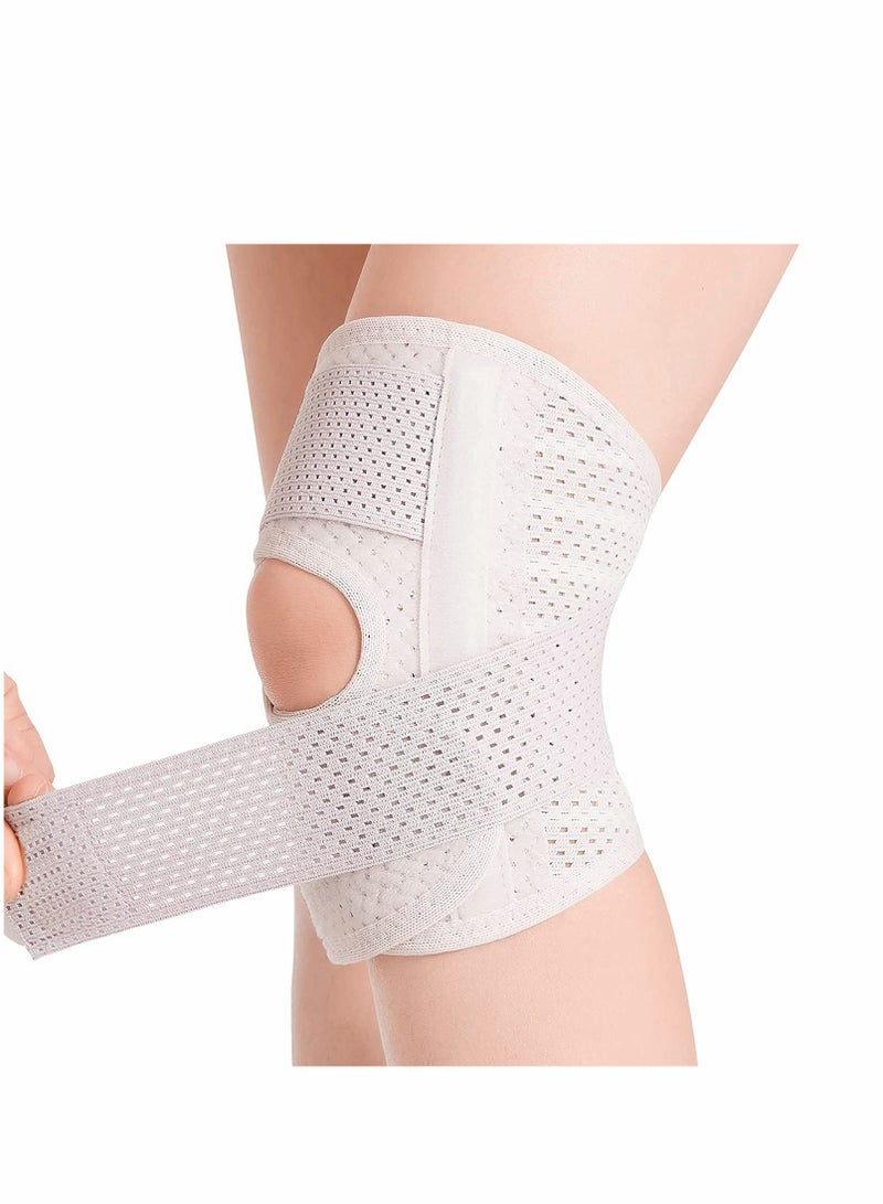 Knee Brace with Side Stabilizers Relieve Meniscal Tear Knee Pain ACL MCL Arthritis, Breathable Adjustable Knee Support Suitable for Men and Women with Sports Injuries