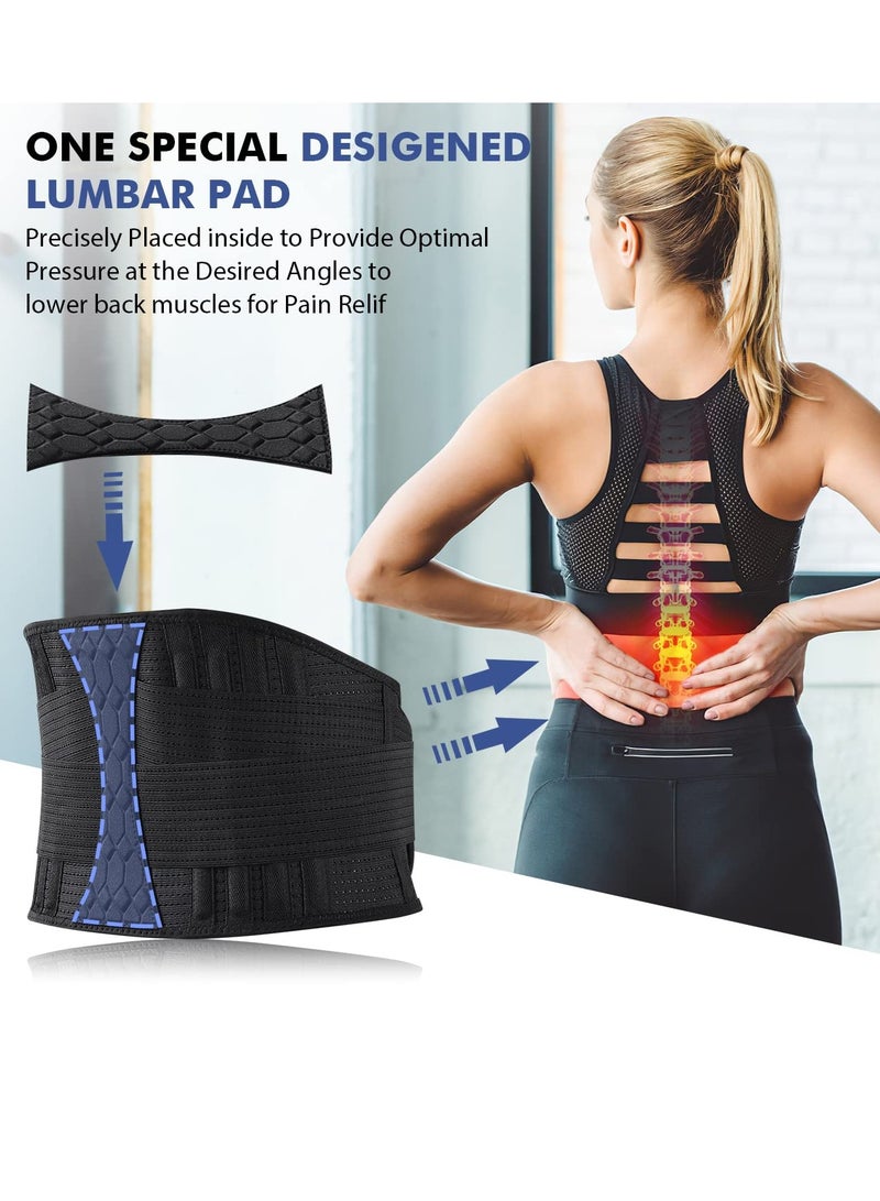 Lumbar Support Belt, Elastic Waist Belt Can Be Freely Adjusted Compression Lumbar Belt Breathable Elastic Movement Support Plate Relaxes the Muscles Easy to Take off and Wear Lumbar Protection (L)