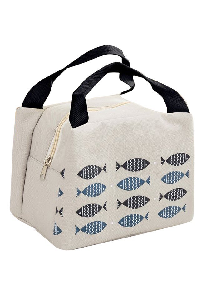 Portable Fish Printed Lunch Bag Multicolour 25.5 x 18centimeter
