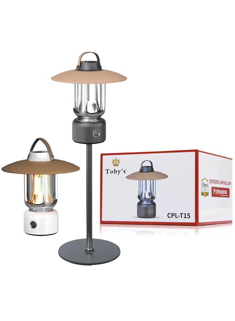 Toby's New Launched CPL-T15 Camping Lantern 3 Lighting Modes Multiple Power Supply Options (Grey)