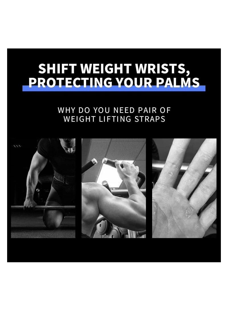 Weight Lifting Wrist Straps,Weightlifting Wrist Straps with Cushion Wrist Loop, Leather Weight Lifting Wrist Straps for Weightlifting and Workout, Lifting Grips Hand Straps for Men and Women