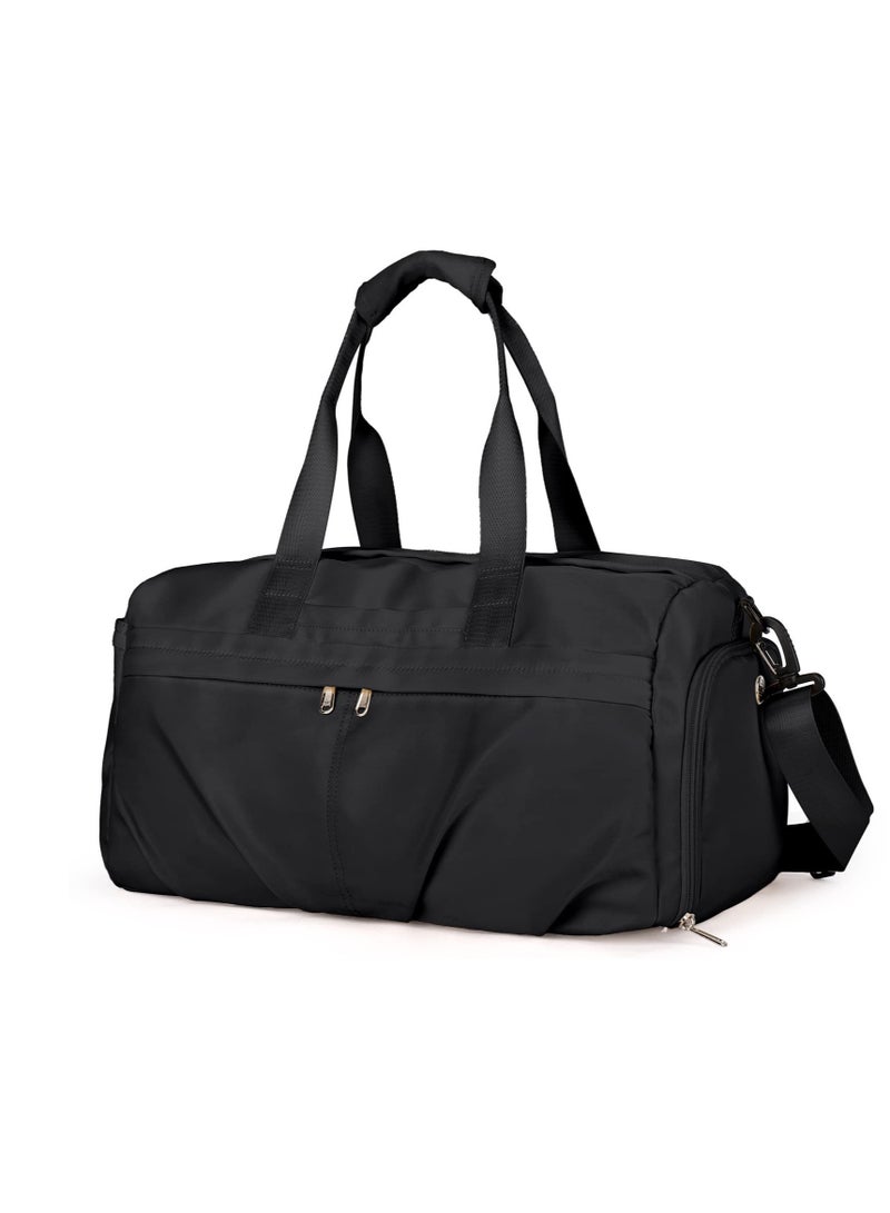 Travel Duffel Bag, Sport Gym Tote Bags, Gym Bag with Shoes Compartment and Wet Pocket, Waterproof Weekend Overnight Bag