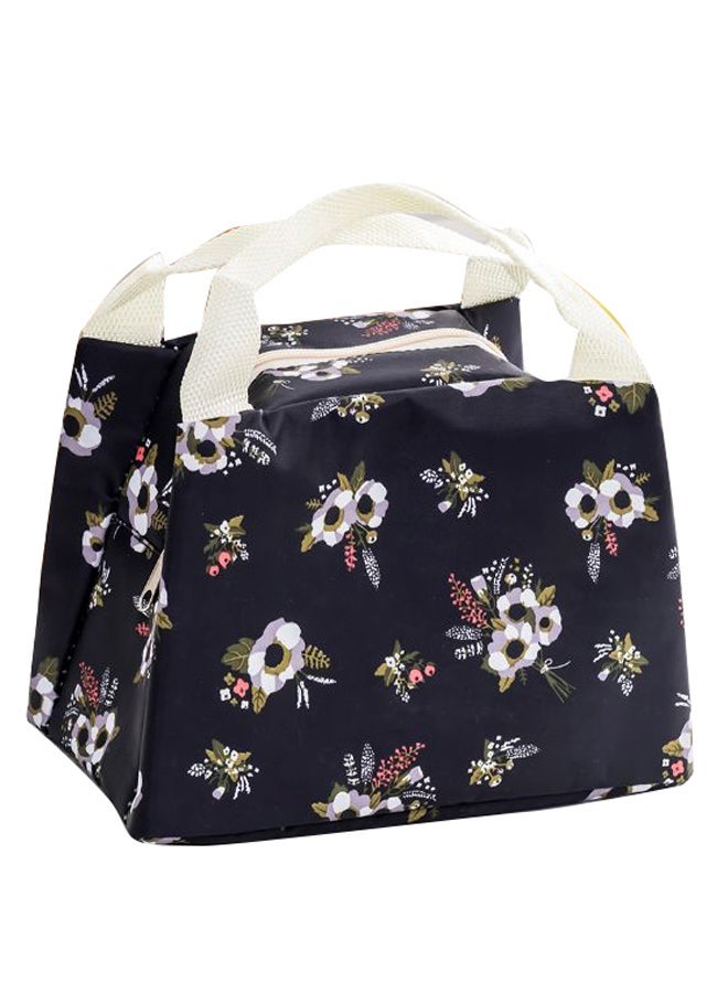 Portable Floral Printed Lunch Bag Multicolour 20.5 x 16centimeter