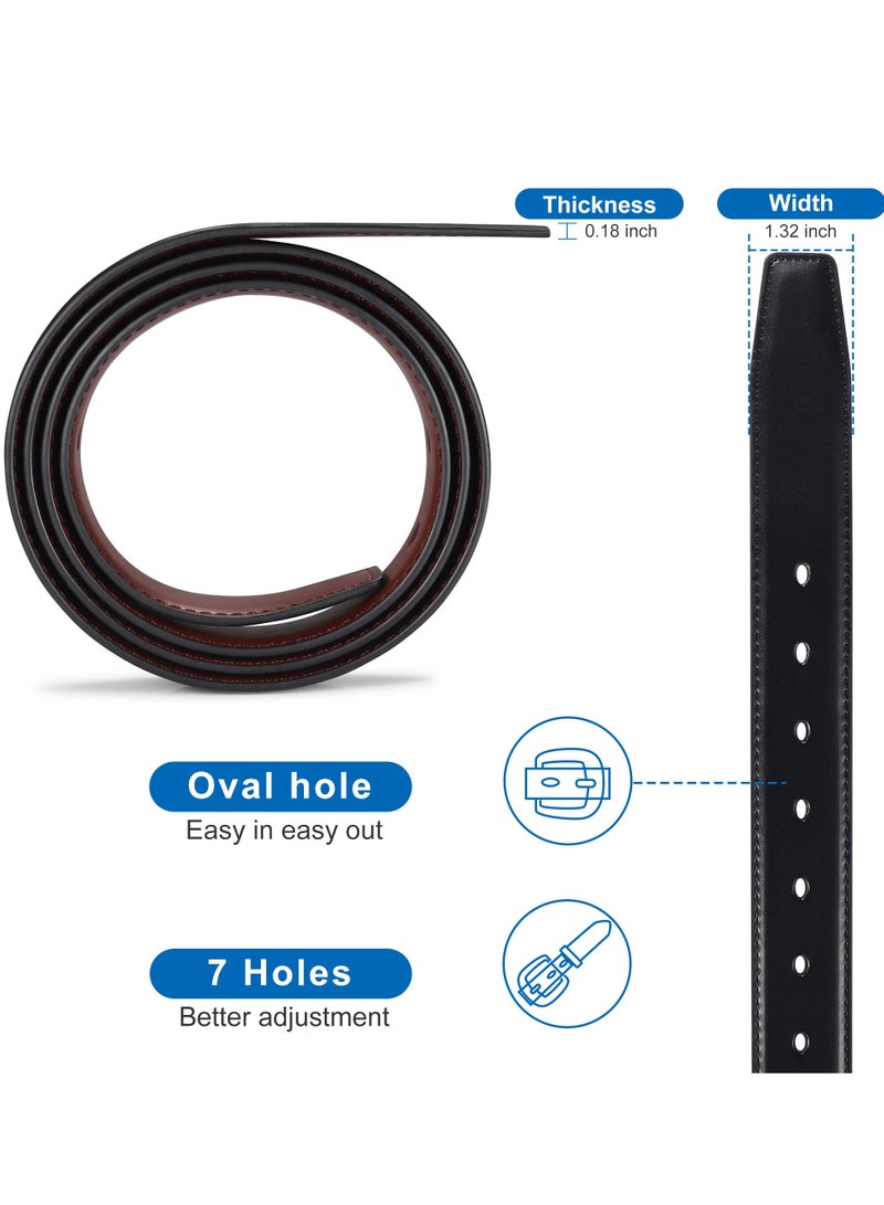 Men's Belt, Reversible Leather Belt, Mens Belt Full Grain Genuine Leather Belts, 1 3/8