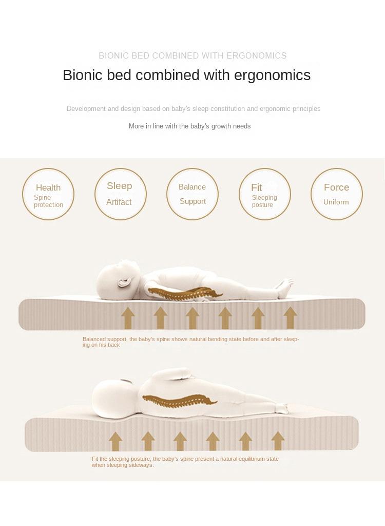 Portable Foldable Detachable Washable And Anti Pressure Baby Lounger Bionic Detachable Baby Pillow Travel Baby Crib