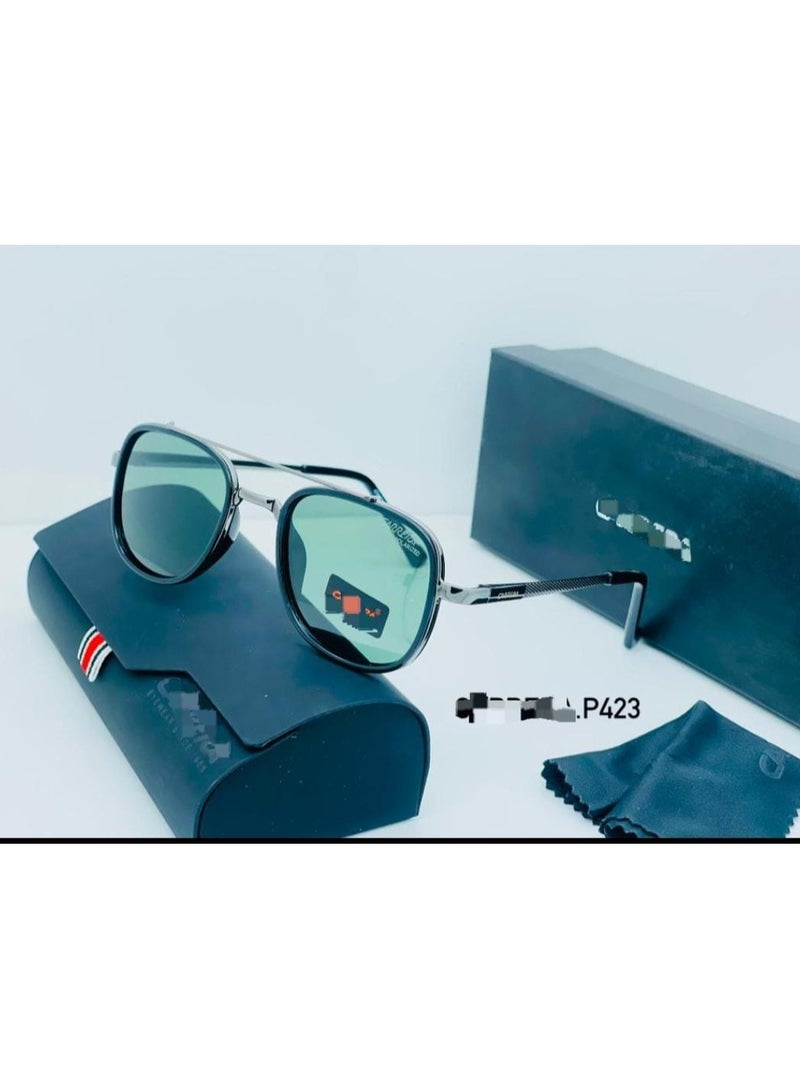 Men's And Women's Vintage Metal Glasses Double Bridge Round Metal Square Frame Lightweight Sunglasses