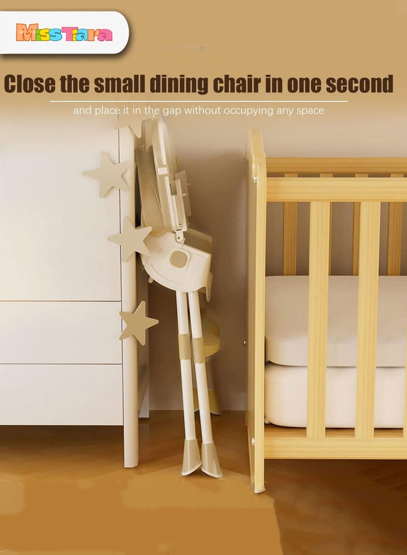 Baby Dining Chair Height Adjustable Baby High Chair Multifunctional Baby Chair with Wheels and Foldable Meal Tray for Feeding Eating and Playing 0-6Y Babies and Toddlers Rocking Horse