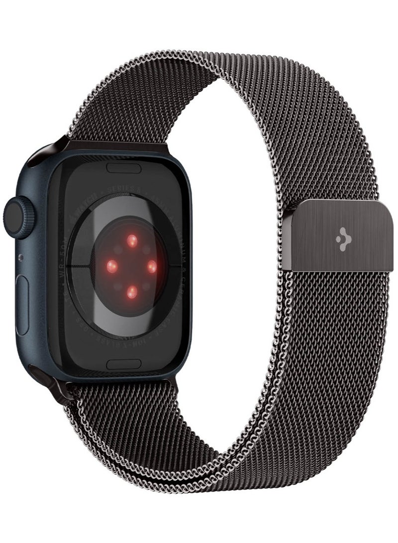 Metal Fit Band for Apple Watch Ultra 2 /Apple Watch Ultra (49mm) / Series 9/8/7 (45mm), Series SE2/6/SE/5/4 (44mm) and Series 3/2/1 (42mm) Milanese Band Strap - Graphite