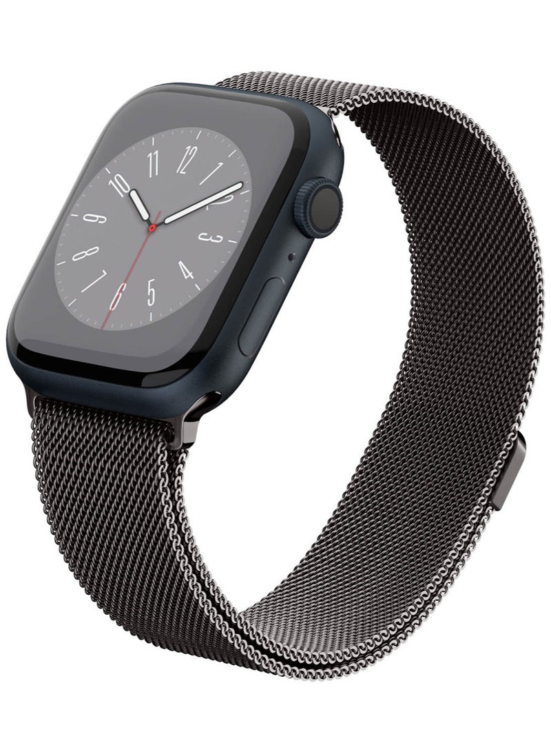 Metal Fit Band for Apple Watch Ultra 2 /Apple Watch Ultra (49mm) / Series 9/8/7 (45mm), Series SE2/6/SE/5/4 (44mm) and Series 3/2/1 (42mm) Milanese Band Strap - Graphite