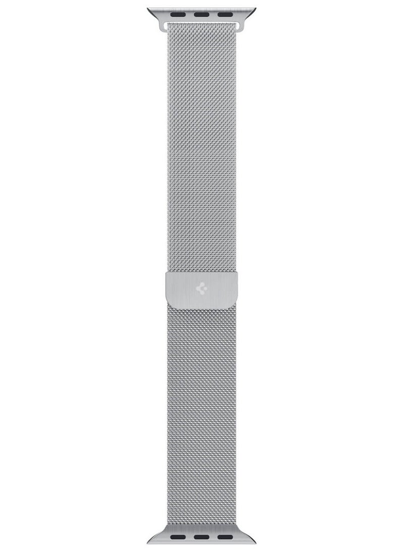 Metal Fit Band for Apple Watch Ultra 2 /Apple Watch Ultra (49mm) / Series 9/8/7 (45mm), Series SE2/6/SE/5/4 (44mm) and Series 3/2/1 (42mm) Milanese Band Strap - Silver