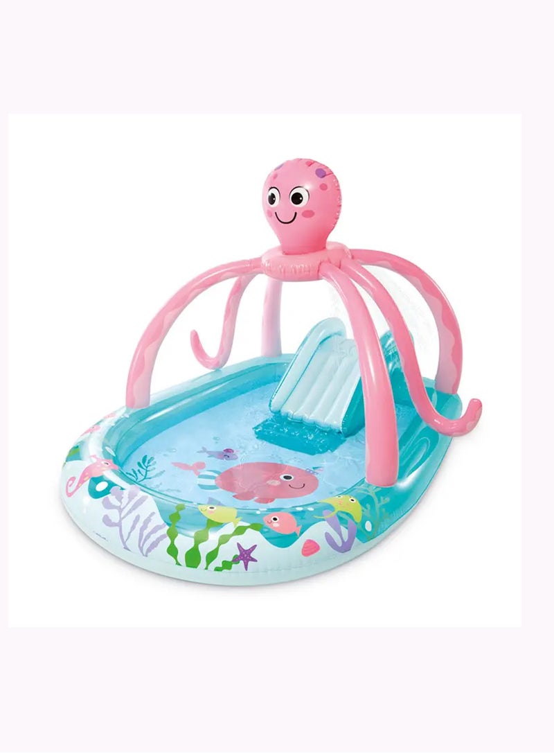 Octopus Play Center Inflatable Pool with Slide and Sprinkler 234x183x150cm