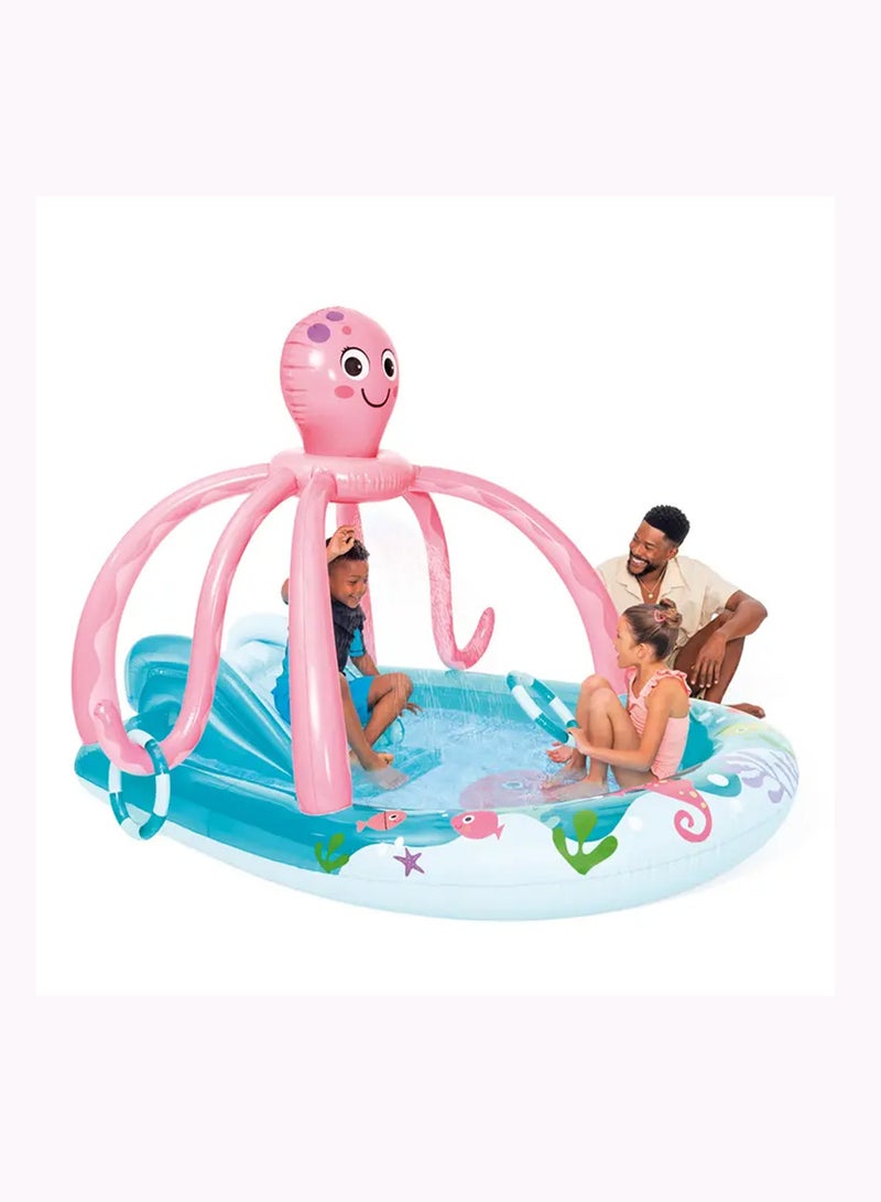 Octopus Play Center Inflatable Pool with Slide and Sprinkler 234x183x150cm