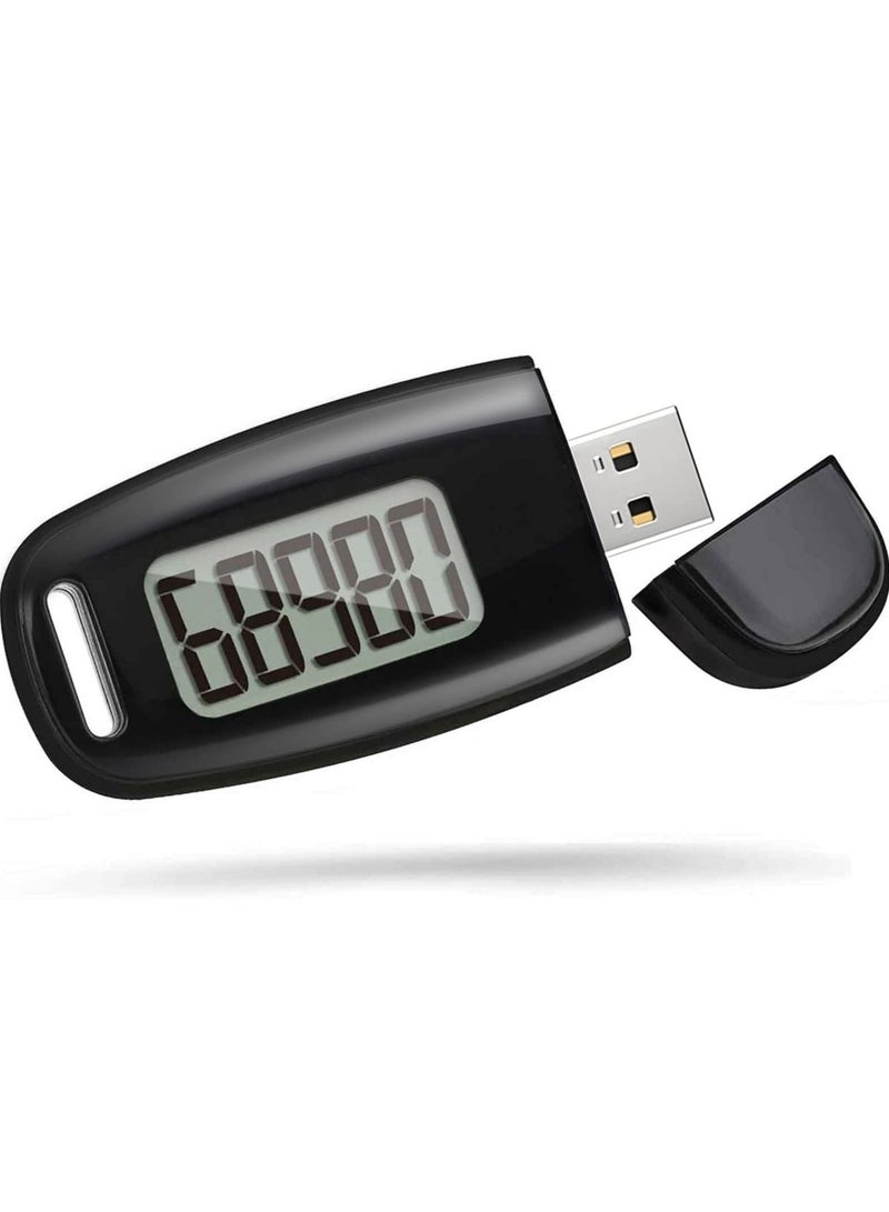 3D Pedometer with Clip and Strap, Simple Walking Step Counter, USB Rechargeable Accurate Step Counter, Daily Target Monitor, Exercise Time