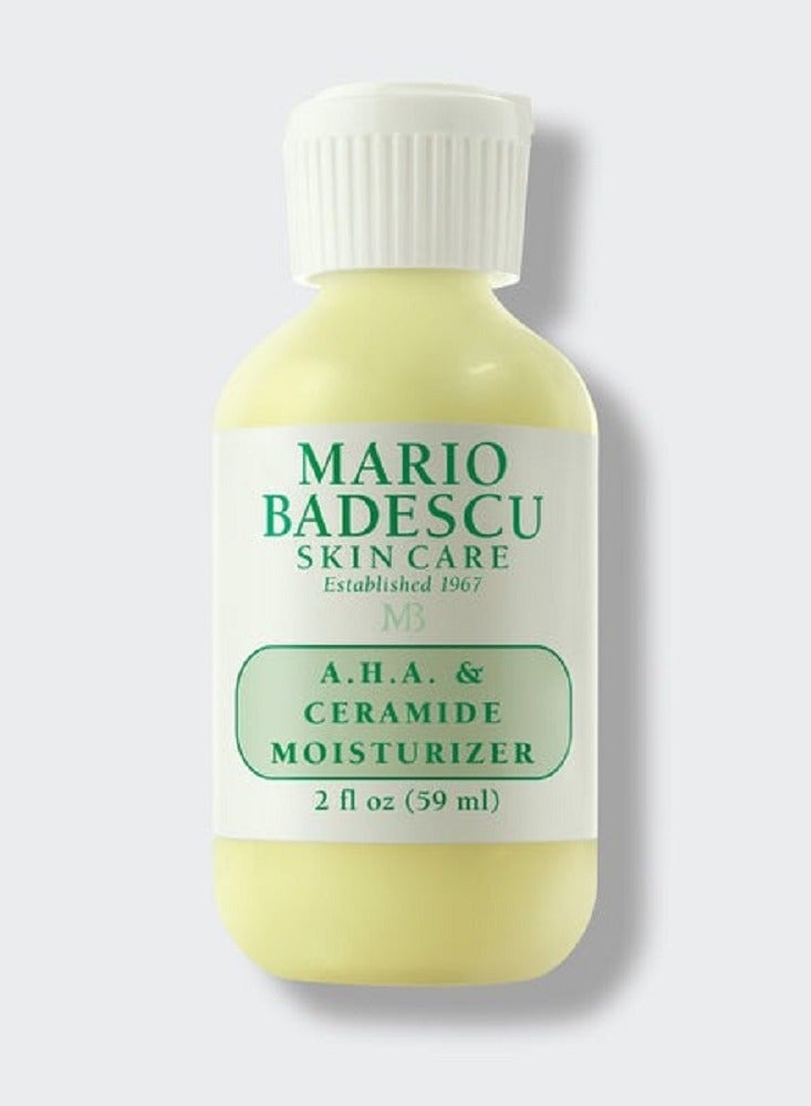 Mario Badescu A.H.A. & Ceramide Face Moisturizer for Women and Men, Ideal Facial Moisturizer for Combination or Oily Skin, Lightweight and Non-greasy Nighttime Moisturizer Face Cream, 2 Fl Oz