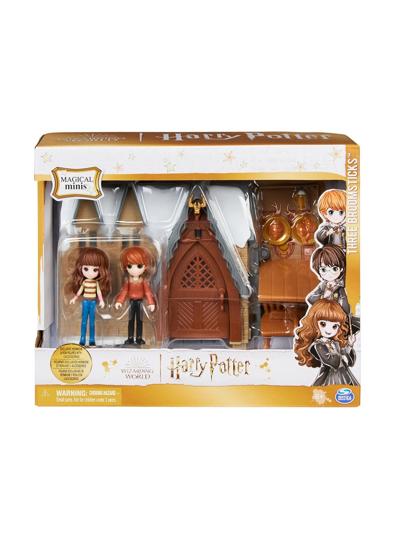 Wizarding World Harry Potter, Magical Minis Three Broomsticks Playset with 2 Exclusive Figures and 5 Accessories