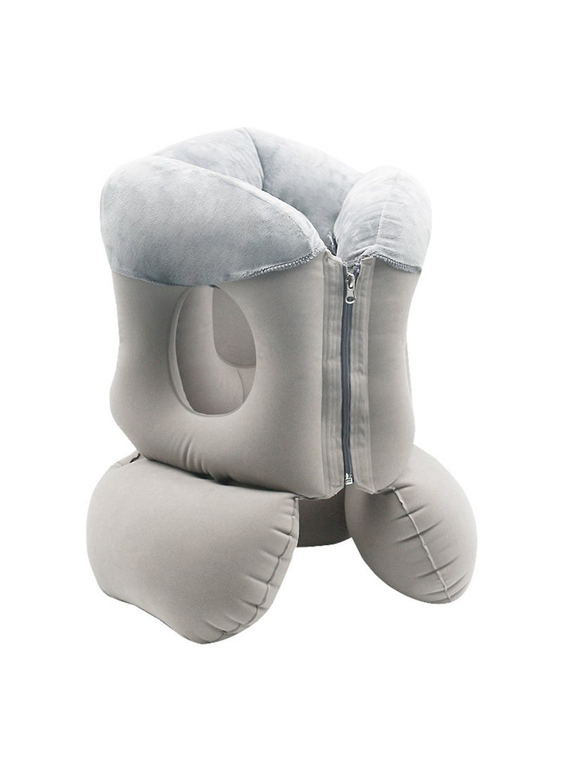 SYOSI Inflatable Travel Pillow, Neck Support Inflatable Pillow, Comfortably Inflatable Sleeping Pillow for Office, Airplane, Car, Train, Bus for Relieve Neck and Lumbar Pain