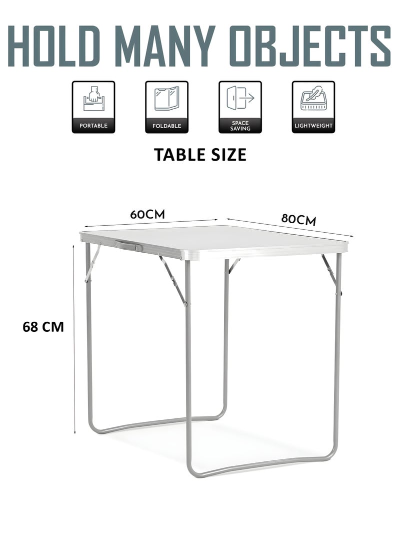 Camping Table Aluminum Hiking Picnic Party Foldable Desk Portable Indoor Outdoor Garden Dining Utility BBQ Stand 80x68x60cm