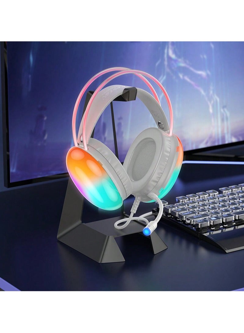 Gaming Headset With Light Effect For Pc/laptop, 3.5mm Wired Headphone Multicolor