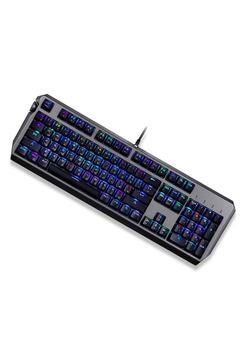 Porodo Gaming Wired Mechanical Gaming Keyboard with Gateron Pro Switch (Blue) - Black