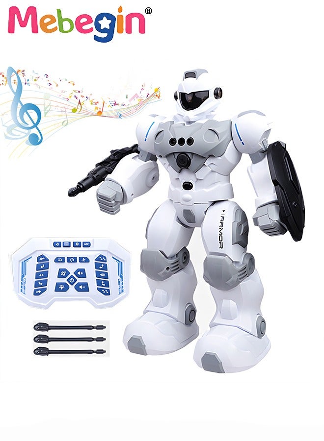 Remote Control Robot with Songs, Stories and Light, Intelligent Programmable Robot with Control Handle and Gesture Sensing, Multifunctional Companion Robot with Moving Arms and Legs, 2 AA Batteries Required(Not Included), Ideal Gift for Kids Aged 3+