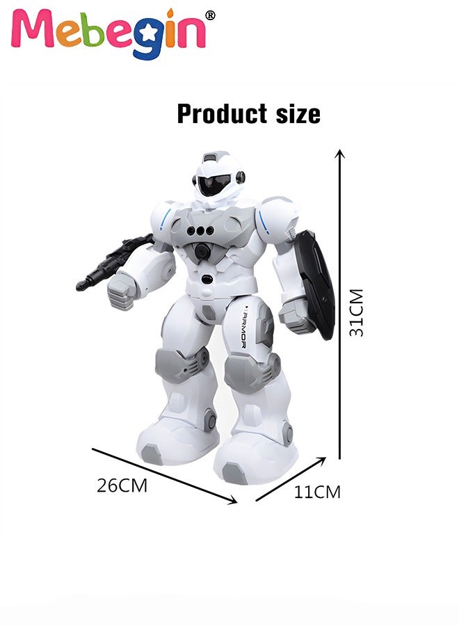 Remote Control Robot with Songs, Stories and Light, Intelligent Programmable Robot with Control Handle and Gesture Sensing, Multifunctional Companion Robot with Moving Arms and Legs, 2 AA Batteries Required(Not Included), Ideal Gift for Kids Aged 3+