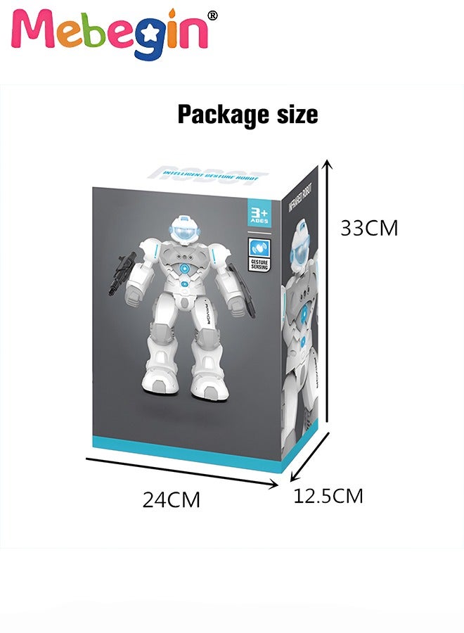 Remote Control Robot with Songs, Stories and Light, Intelligent Programmable Robot with Control Handle and Gesture Sensing, Multifunctional Companion Robot with Moving Arms and Legs, 2 AA Batteries Required(Not Included), Ideal Gift for Kids Aged 3+