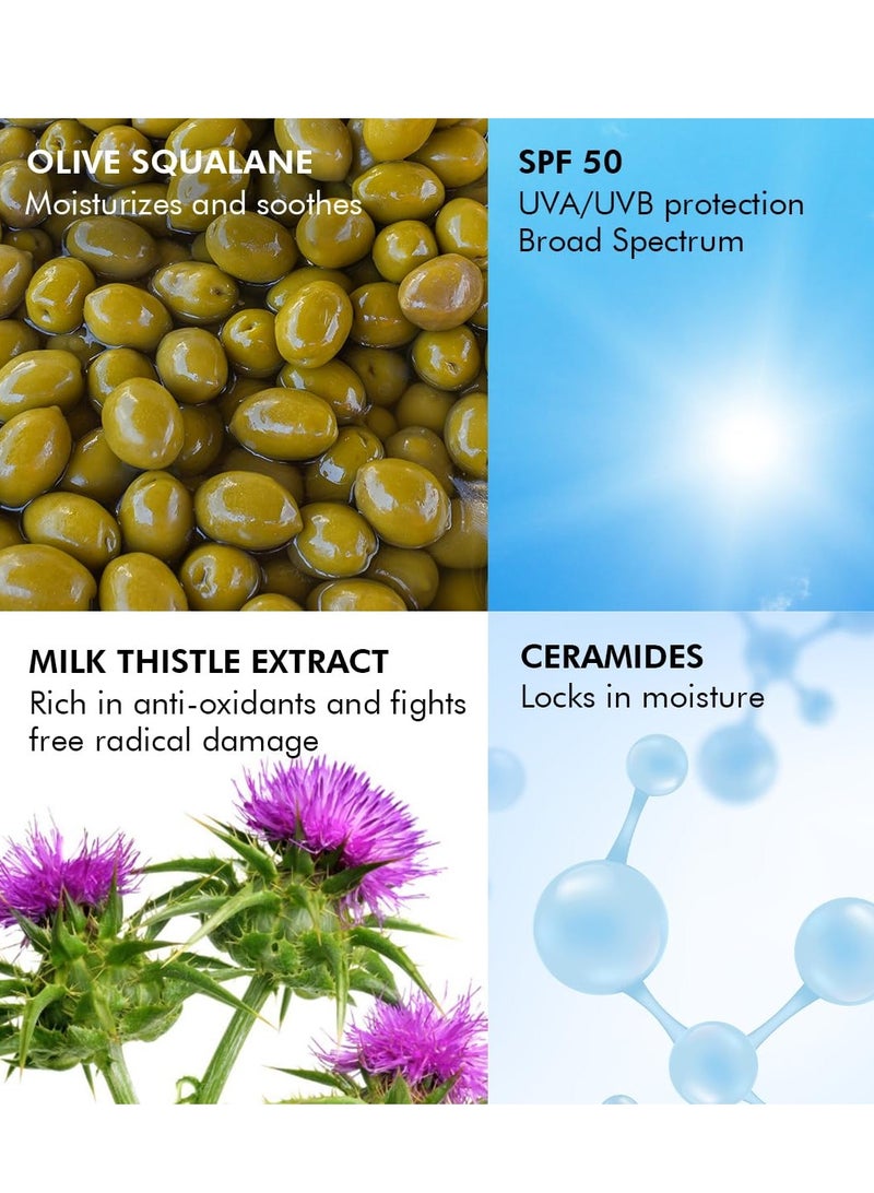 Conscious Chemist Hybrid Lightweight Gel Sunscreen SPF50 UVA UVB Protection with Ceramides Milk Thistle Extract 50ml