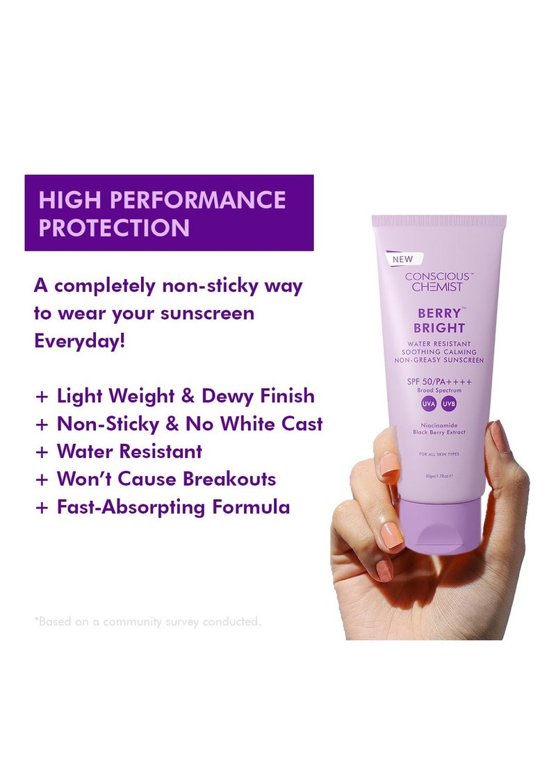 Conscious Chemist Hybrid Lightweight Gel Sunscreen SPF 50 with Water Resistant Niacinamide 50g