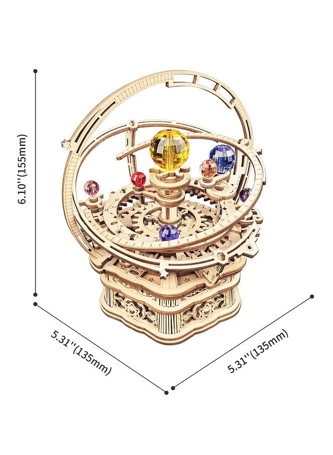 ROKR Starry Night Mechanical Music Box AMK51, Assembly Brain Teaser 3D Wooden Puzzle DIY Build Model Crafts Kits, Unique Home Decor Birthday Gifts for Teens or Adults