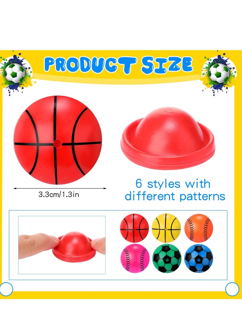 Rubber Sport Ball, 50PCS Half Ball Toys, 90s Toys for Boys and Girls, Birthday Party Favors, Classroom Awards, Goodie Bag Fillers(Multi-Colors)