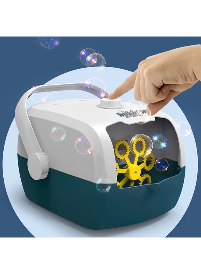 Kids Suitcase Shape Electric Bubble Blower White/Blue