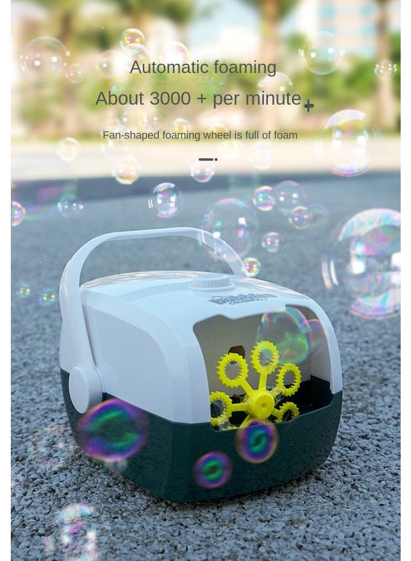 Kids Suitcase Shape Electric Bubble Blower White/Blue