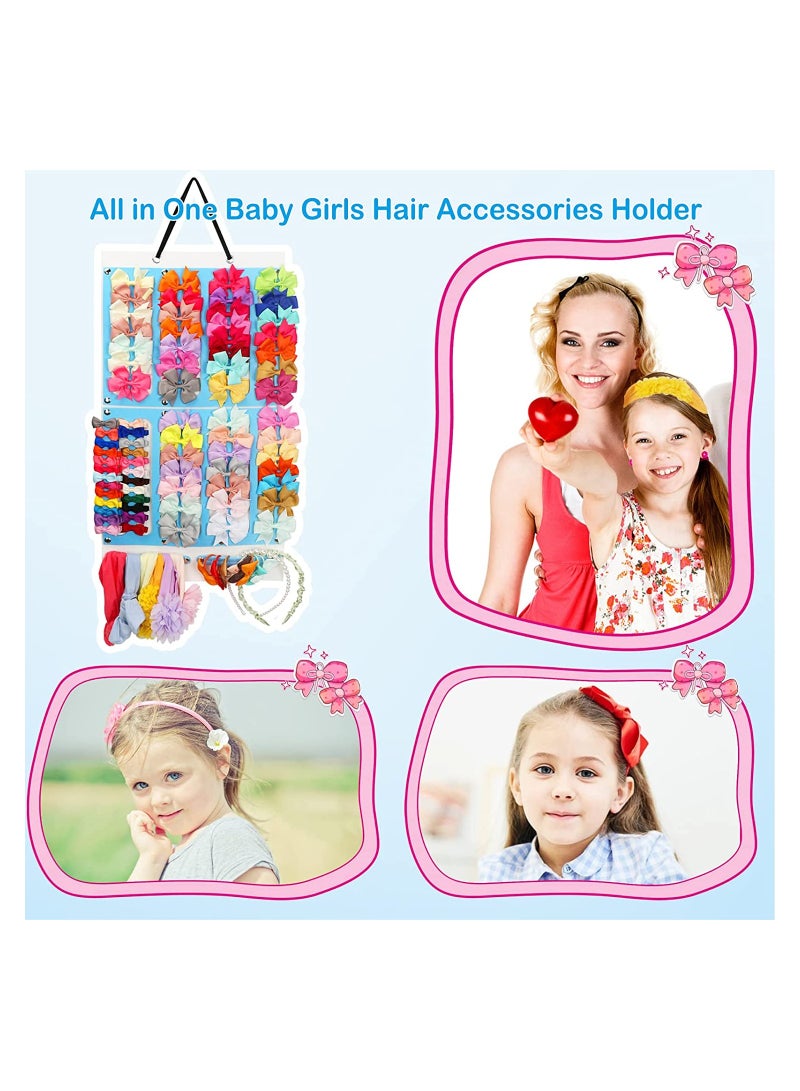 Bow Holder for Girls Hair Bows, Hair Clips Storage Hanger w, Hair Accessories Organizer, Wall Hanging for Girl Room 1 Item
