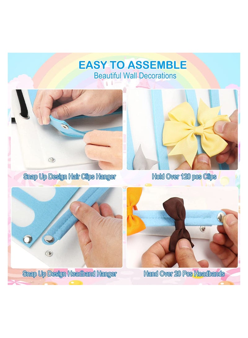 Bow Holder for Girls Hair Bows, Hair Clips Storage Hanger w, Hair Accessories Organizer, Wall Hanging for Girl Room 1 Item