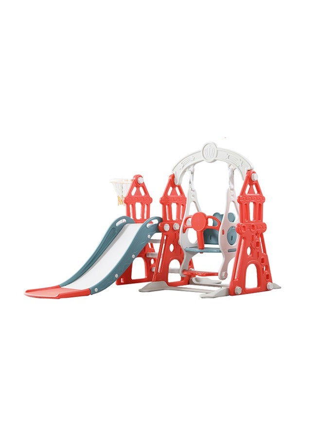 Castle 3-In-1 Slide Swing Set For Indoor
