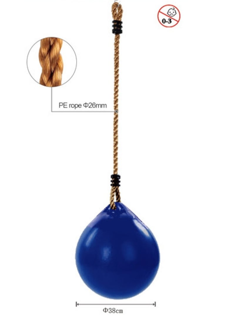 RBW TOYS Ball Swing, Kids Swing Seat with Hanging Rope Chain for Indoor Outdoor Tree Playground,Blue,38cm