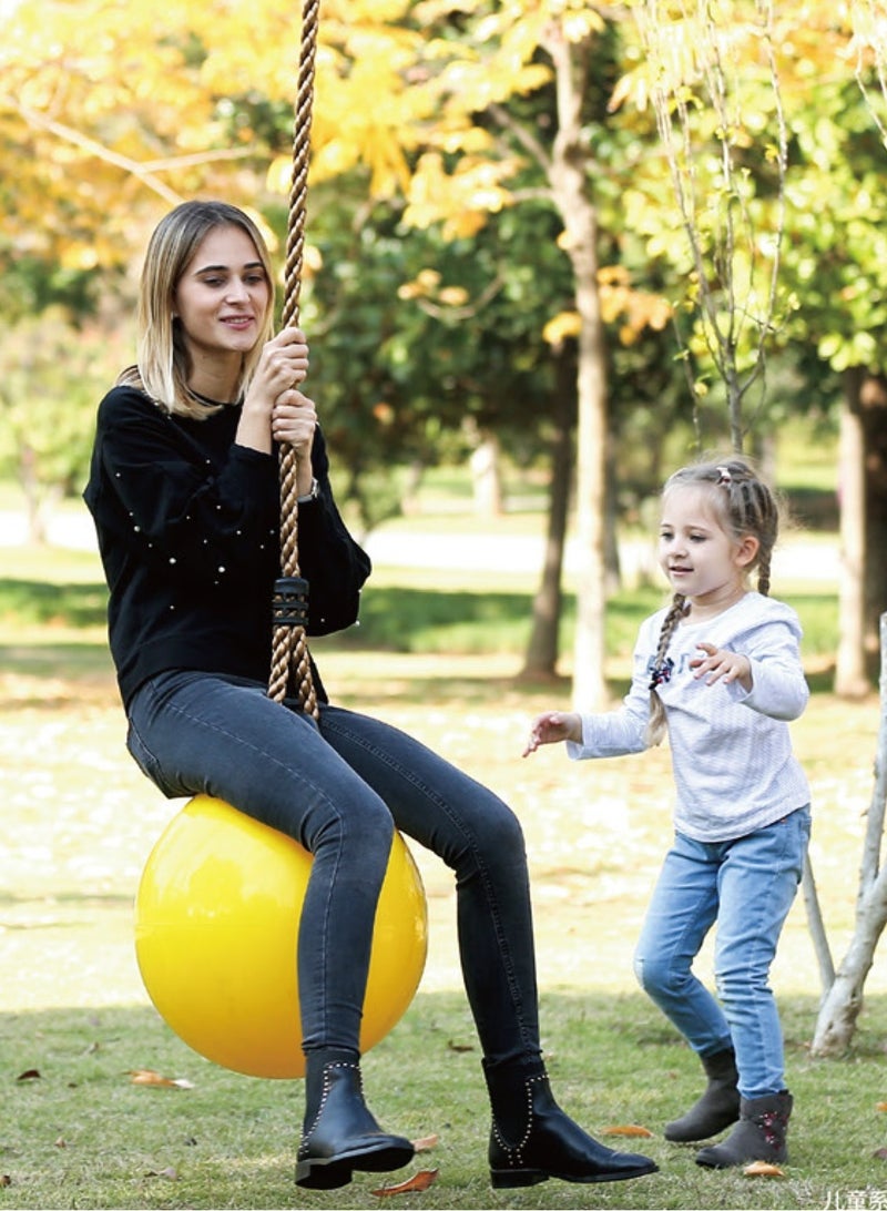 RBW TOYS Ball Swing, Kids Swing Seat with Hanging Rope Chain for Indoor Outdoor Tree Playground,Blue,38cm