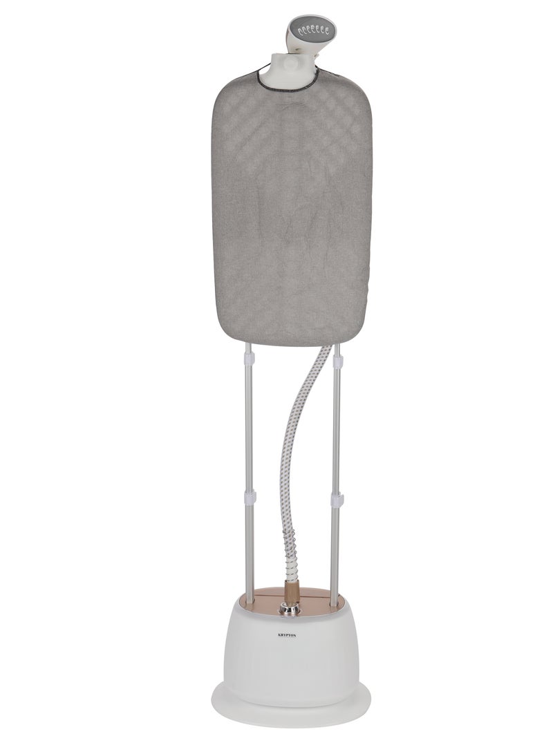 Garment Steamer With Automatic Shut Off, Adjustable Pole, with Ironing Board/ Suitable for All Kinds of Fabric, Softens, Straightens and Removes Wrinkle 1.6 L 1800 W KNGS6565 white