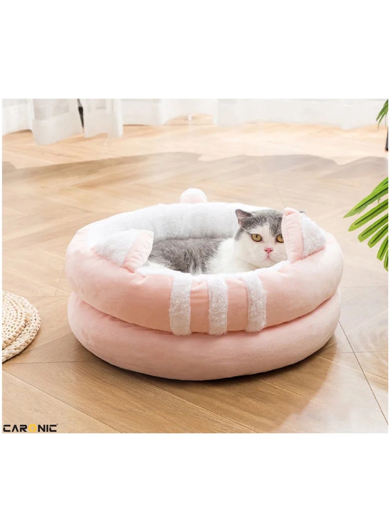 Sofa Cute Comfortable Cozy Pet Sleeping Beds For Small Medium And Large Pets Soft Fluffy Faux Fur Cat Cushion Dog Bed 50Cm