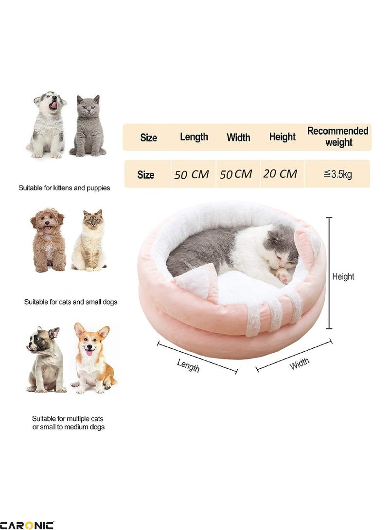 Sofa Cute Comfortable Cozy Pet Sleeping Beds For Small Medium And Large Pets Soft Fluffy Faux Fur Cat Cushion Dog Bed 50Cm