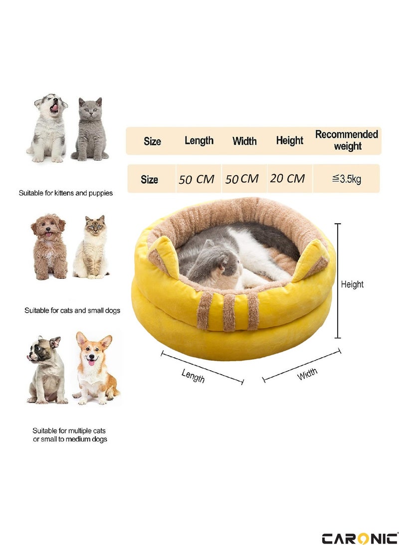 Sofa Cute Comfortable Cozy Pet Sleeping Beds For Small Medium And Large Pets Soft Fluffy Faux Fur Cat Cushion Dog Bed 50Cm