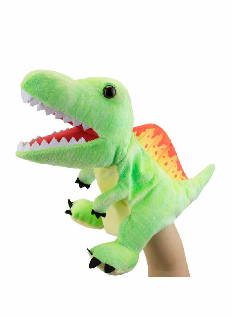 Dinosaur Hand Puppets, Spinosaurus Jurassic World Stuffed Animal Cute Soft Plush Toy, Open Movable Mouth Finger Gift, Birthday Gifts for Kids, Creative Role Play