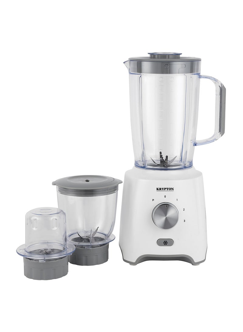 3-In-1 Blender With Unbreakable  Jars, Stainless Steel Blade, 600W Powerful Motor with 3 Speed Setting and Pulse 1.8 L 600 W KNB6029 White/Grey