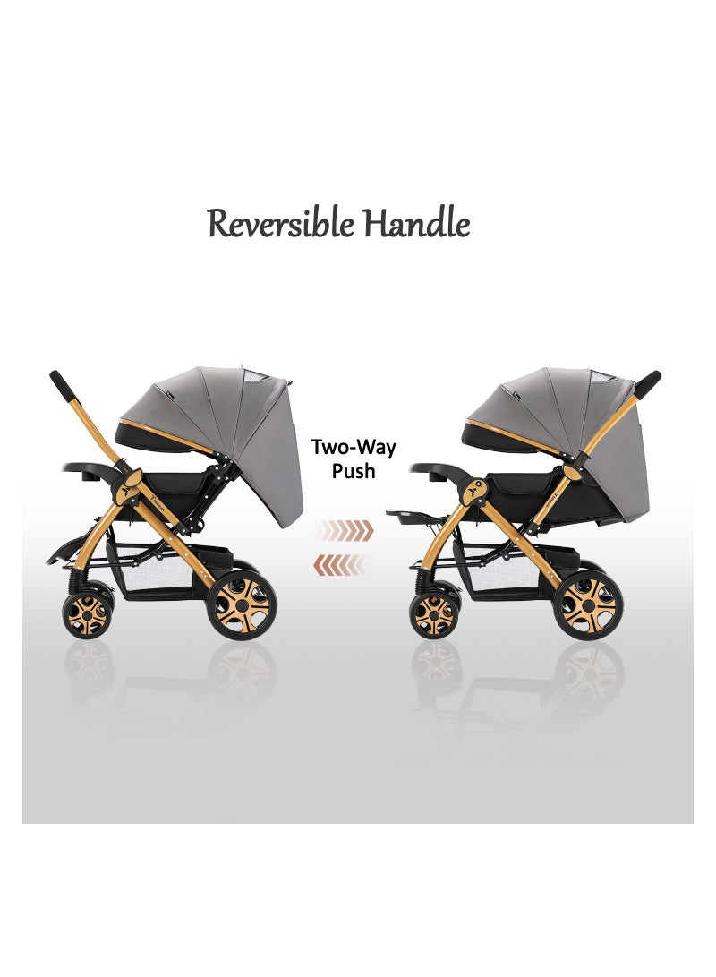 Reversible Trip2 Stroller With Extra-wide Canopy - Grey