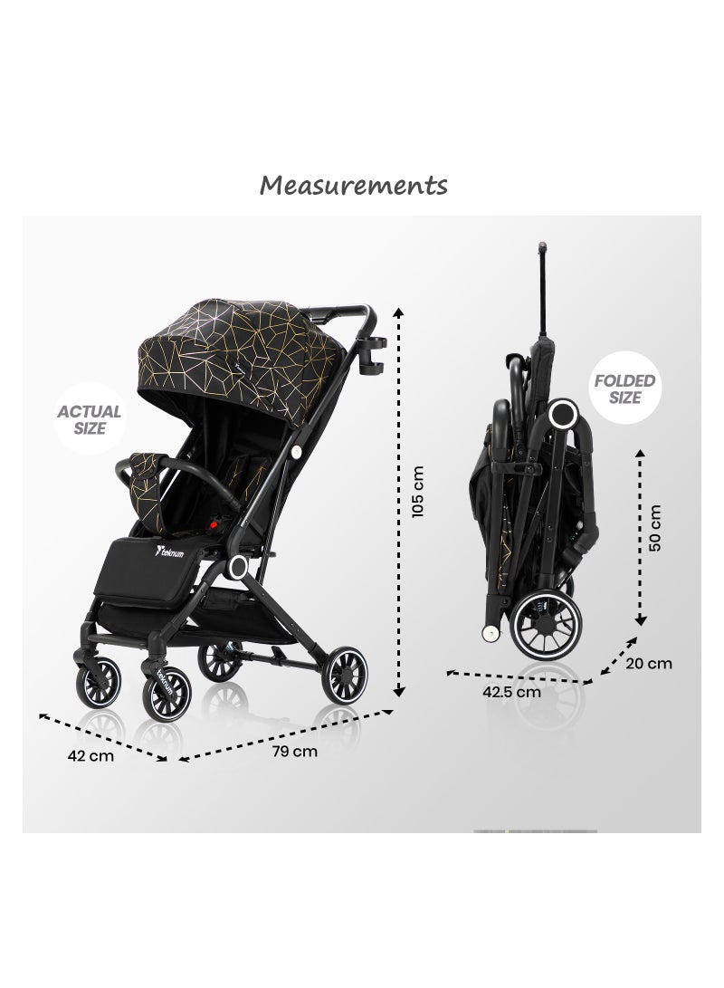 Travel Zen Stroller With Coffee Cup Holder - Black Gold