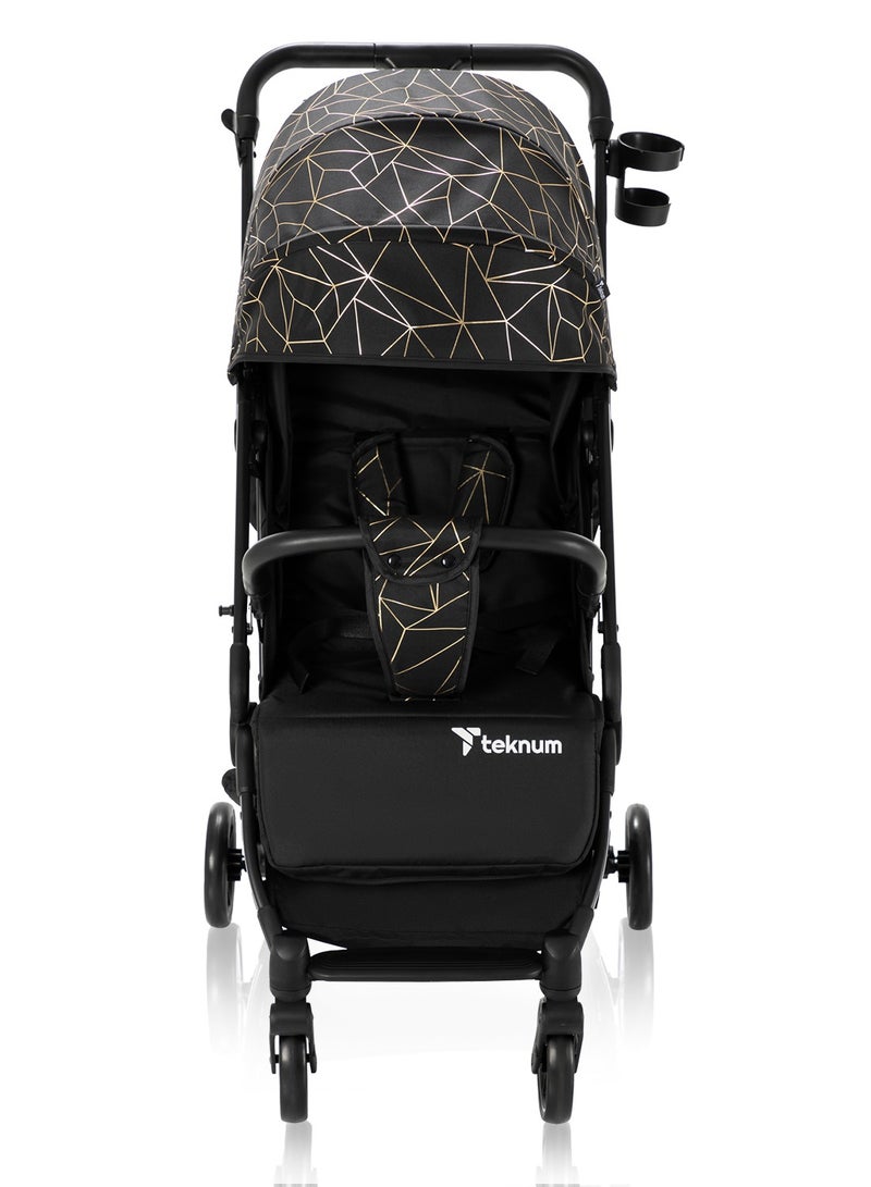 Travel Zen Stroller With Coffee Cup Holder - Black Gold