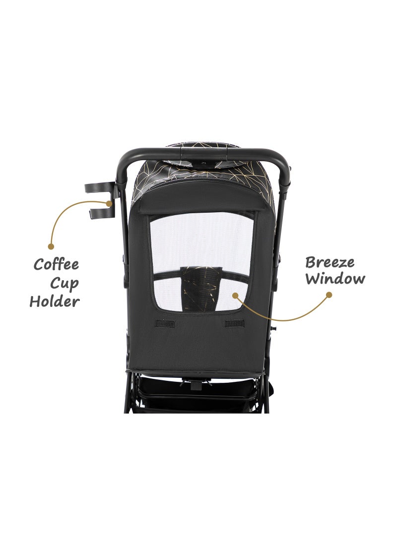 Travel Zen Stroller With Coffee Cup Holder - Black Gold