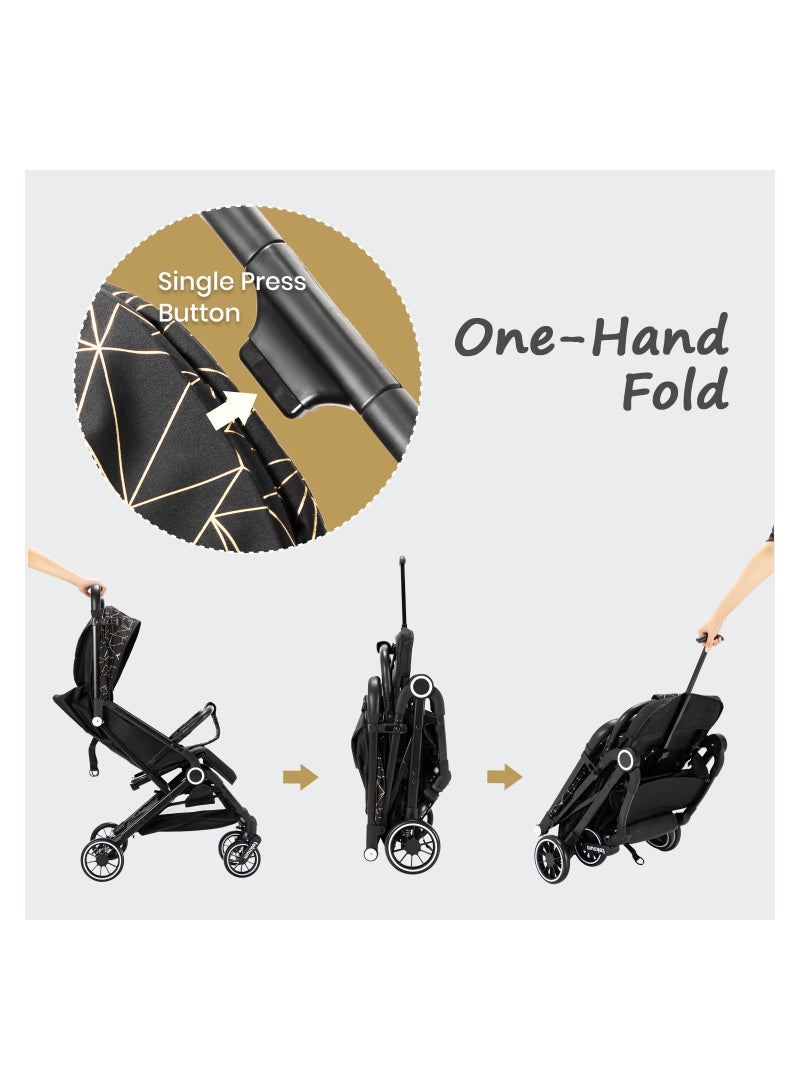 Travel Zen Stroller With Coffee Cup Holder - Black Gold