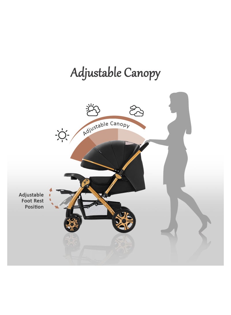 Reversible Trip2 Stroller With Extra-wide Canopy - Black
